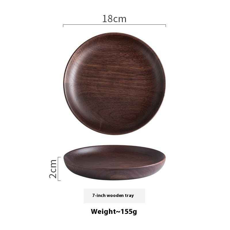 Black Walnut Round Dish – Elegant Serving for Dried Fruits & Desserts