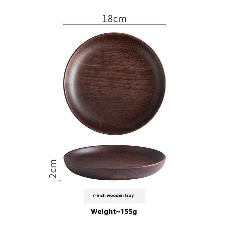 Black Walnut Round Dish – Elegant Serving for Dried Fruits & Desserts