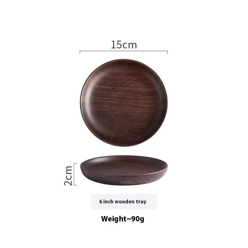 Black Walnut Round Dish – Elegant Serving for Dried Fruits & Desserts