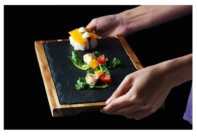 🍕 Black Wood Pizza Dish Wooden Plate – Serve in Style