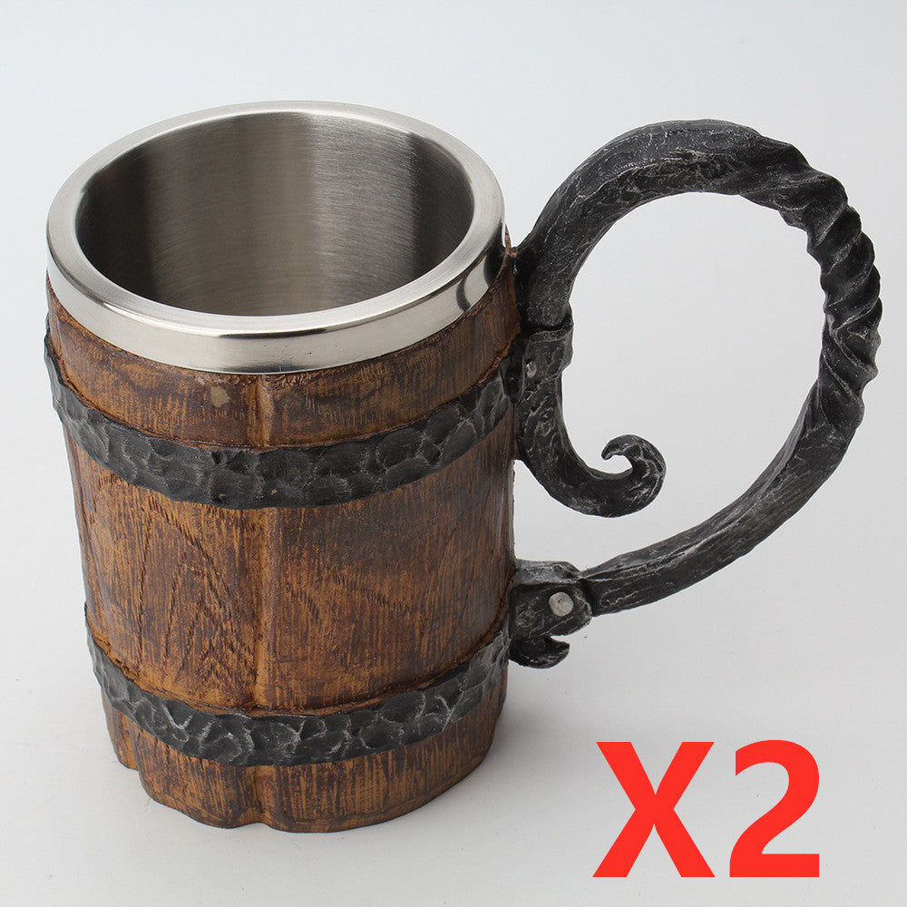 Double Beer Mug - Stainless Steel by Woody Kitchenware