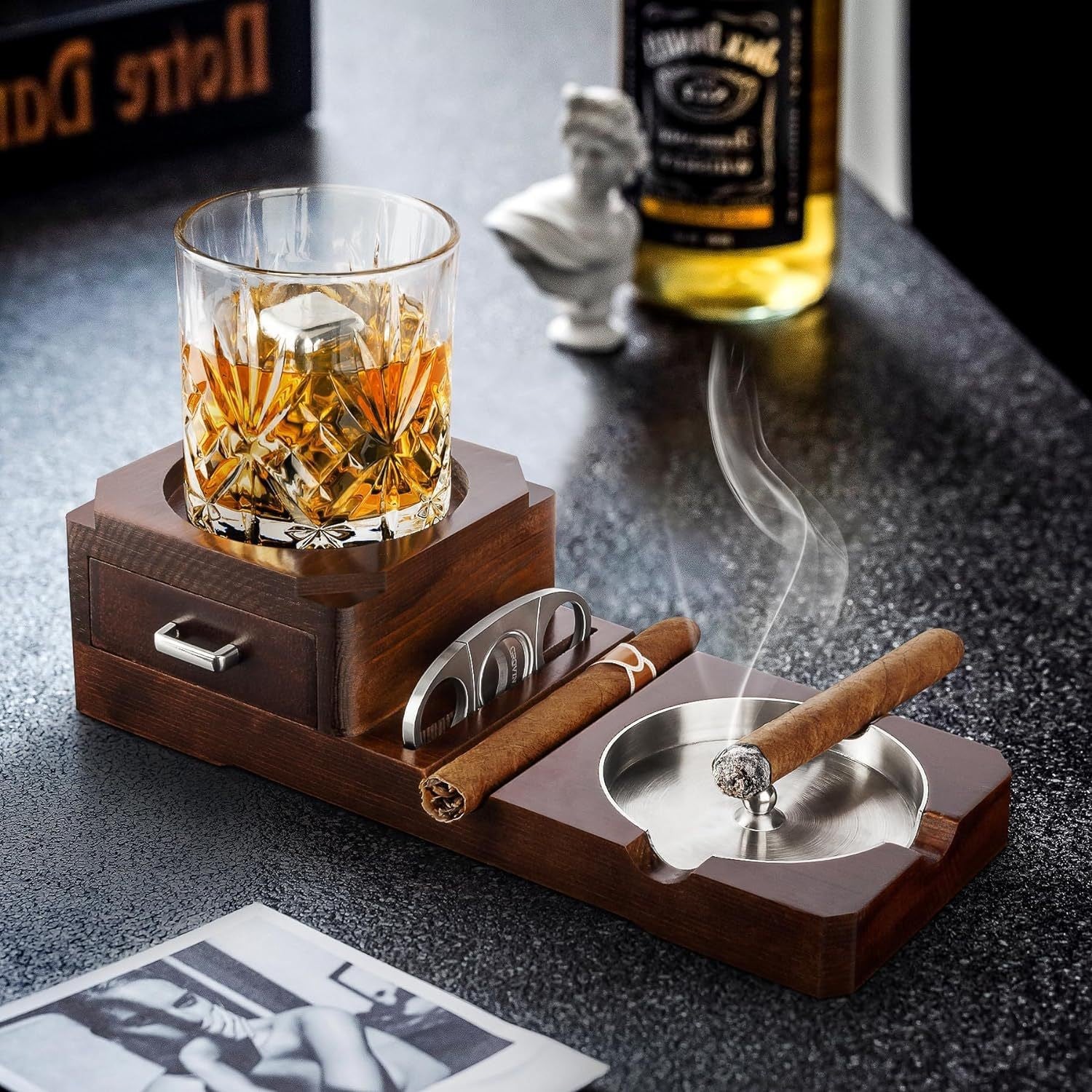 Artisan Wooden Tray by Woody’s Rituals — The Gentleman’s Evening: Artisan Solid Wood Whiskey & Cigar Valet ...