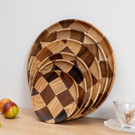 Round Wooden Cake Stand & Serving Board - Natural & Elegant Display