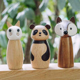 Charming Wooden Seasoning Grinder – Ceramic Core, Eco-Friendly Finish, Cute Animal Designs