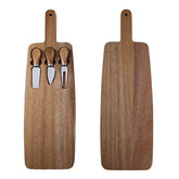🧀 Cheese Plate & Knife Set – Elegant Wooden Serving Board