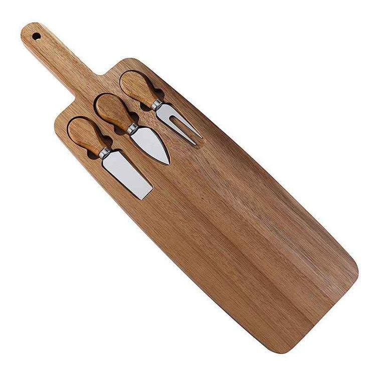 🧀 Cheese Plate & Knife Set – Elegant Wooden Serving Board