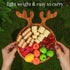 Christmas Wooden Tray with Antlers Handle – Festive & Functional Holiday Decor