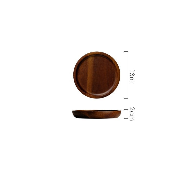 Round Wooden Japanese Cake Tray - Storage & Display for Pastries