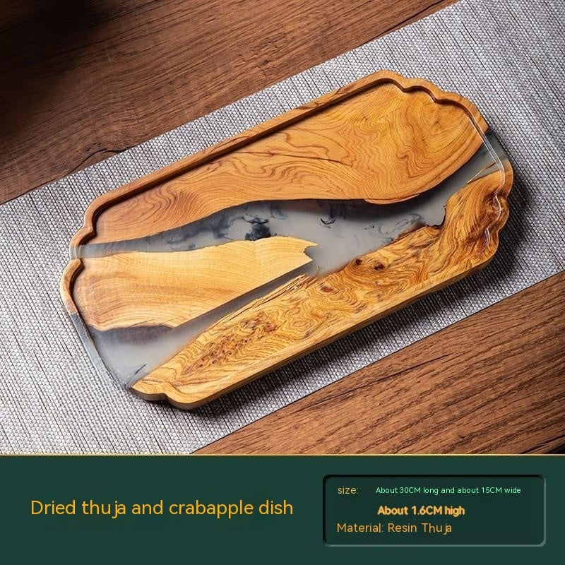 Wooden Serving Tray: Epoxy-Enhanced Bamboo Tea Board | Woody&