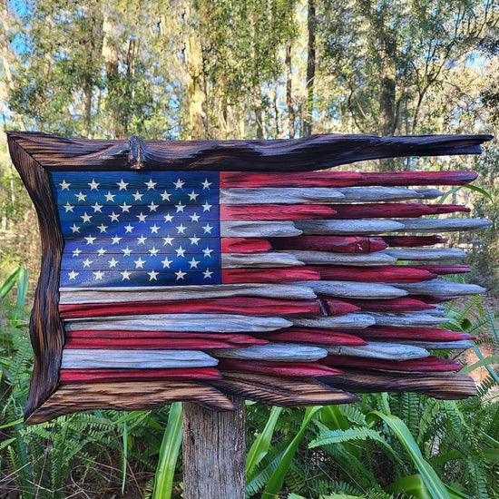 Patriot’s Legacy: Artisan 3D Wooden American Flag Wall Art – WoodyKitchenware