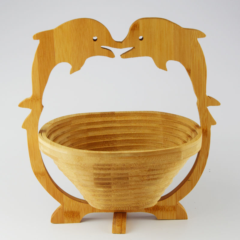 Quality Folding Wooden Fruit Basket for Kitchen Storage