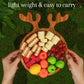 Christmas Wooden Tray: Festive Antler Serving Plate | Woody&