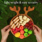 Christmas Wooden Tray: Festive Antler Serving Plate | Woody&