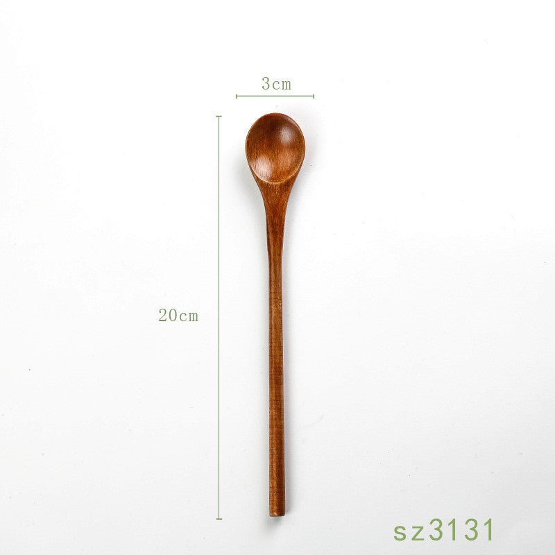 Japanese-Style Solid Wood Honey Spoon - Natural & Elegant