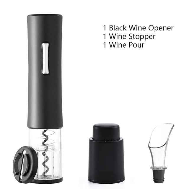 Electric Wine Opener Set – Automatic Corkscrew with Foil Cutter & Can Opener