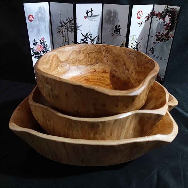 Handcrafted Solid Wood Fruit & Salad Bowl – Unique Cedar Root Design