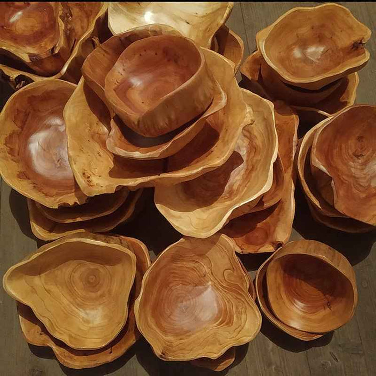 Handcrafted Solid Wood Fruit & Salad Bowl – Unique Cedar Root Design
