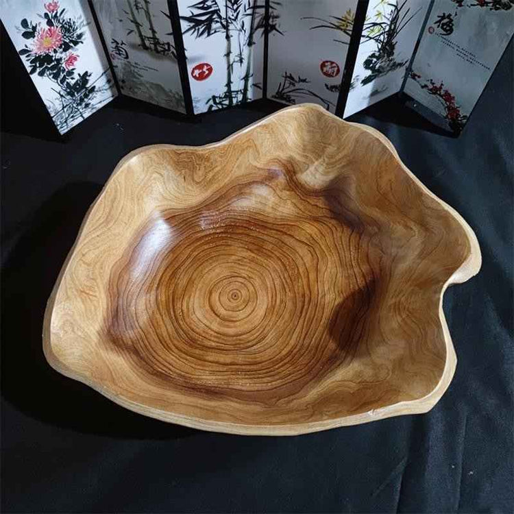 Handcrafted Solid Wood Fruit & Salad Bowl – Unique Cedar Root Design