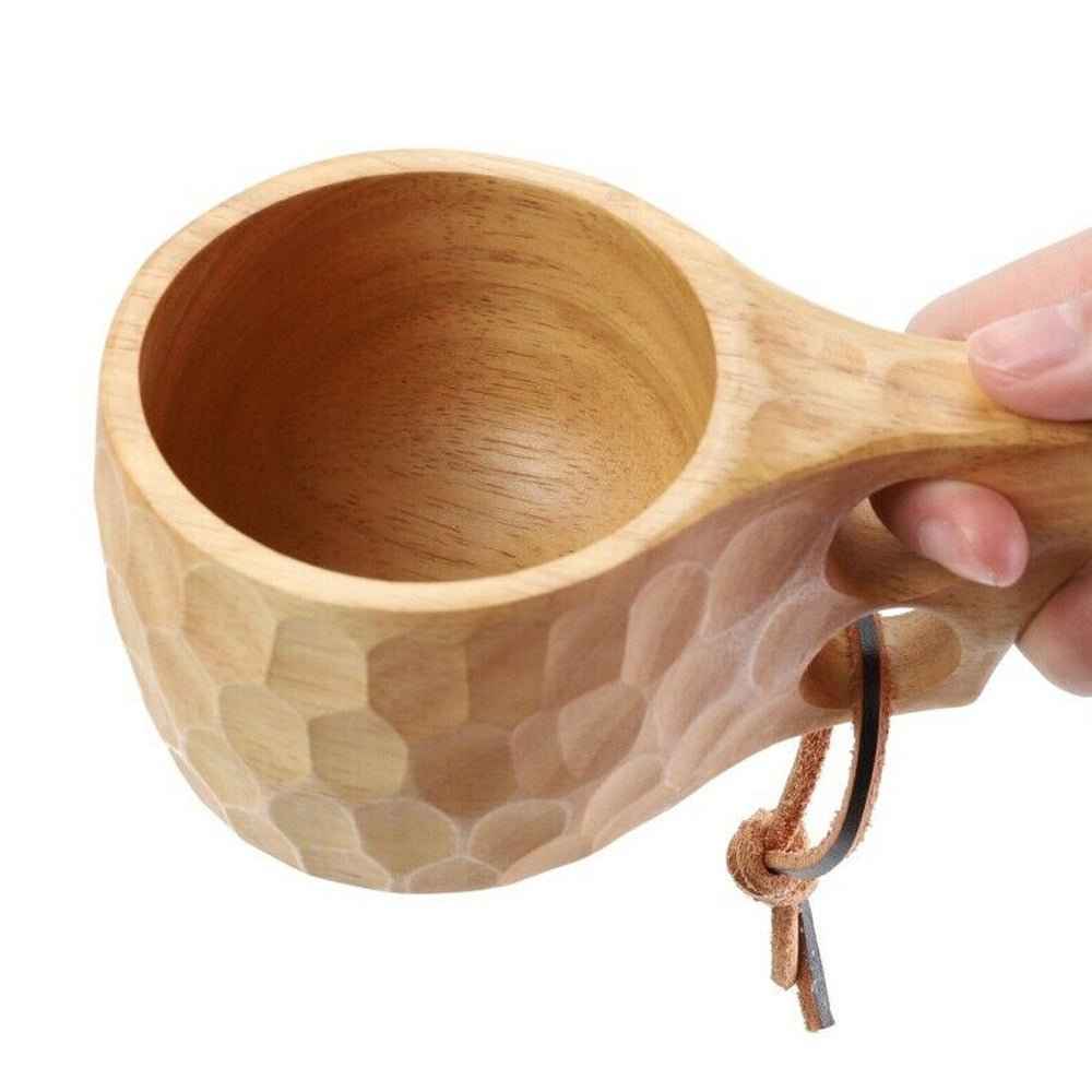 Irregular Wooden Cup – Sip in Style with Nature’s Touch