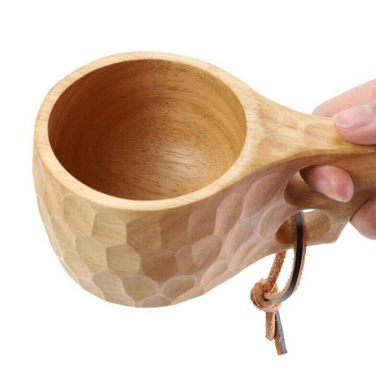 Irregular Wooden Cup – Sip in Style with Nature’s Touch