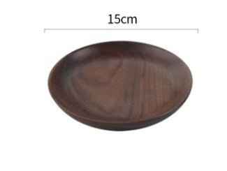 Japanese-Style Black Walnut Wooden Plate – Elegant Breakfast & Snack Tray