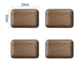 Japanese-Style Black Walnut Wooden Plate – Elegant Breakfast & Snack Tray