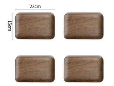 Japanese-Style Black Walnut Wooden Plate – Elegant Breakfast & Snack Tray