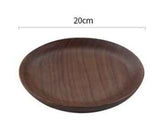 Japanese-Style Black Walnut Wooden Plate – Elegant Breakfast & Snack Tray