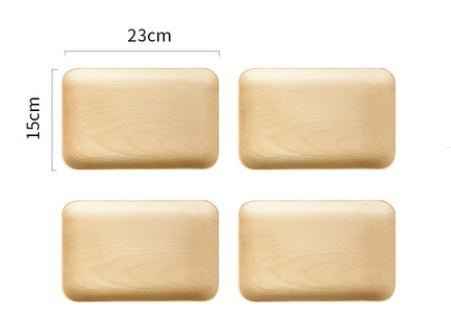 Japanese-Style Black Walnut Wooden Plate – Elegant Breakfast & Snack Tray