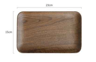 Japanese-Style Black Walnut Wooden Plate – Elegant Breakfast & Snack Tray