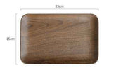 Japanese-Style Black Walnut Wooden Plate – Elegant Breakfast & Snack Tray