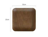 Japanese-Style Black Walnut Wooden Plate – Elegant Breakfast & Snack Tray