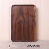 Japanese Style Wooden Black Walnut Rectangular Dinner Plate – Elegant & Durable