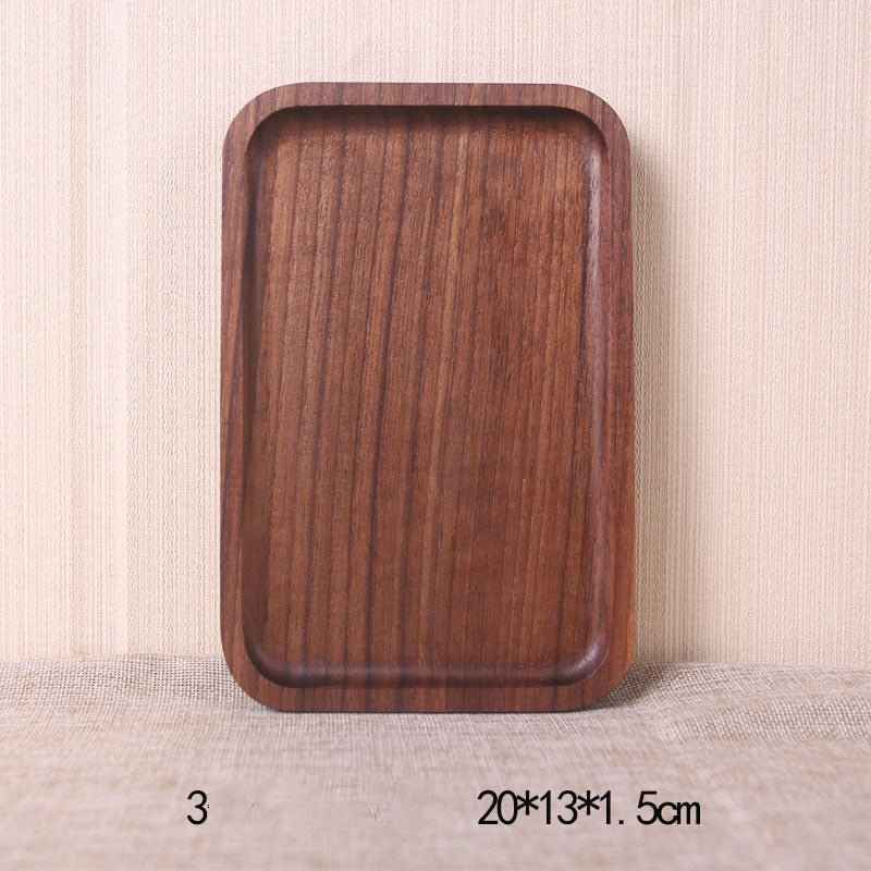Japanese Style Wooden Black Walnut Rectangular Dinner Plate – Elegant & Durable