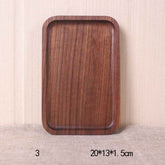 Japanese Style Wooden Black Walnut Rectangular Dinner Plate – Elegant & Durable