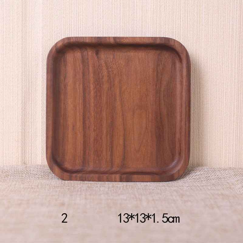 Japanese Style Wooden Black Walnut Rectangular Dinner Plate – Elegant & Durable