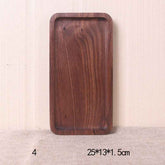 Japanese Style Wooden Black Walnut Rectangular Dinner Plate – Elegant & Durable