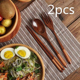 Long Handle Couple Spoon & Chopsticks Set – Portable Wooden Tableware for Travel & Dining