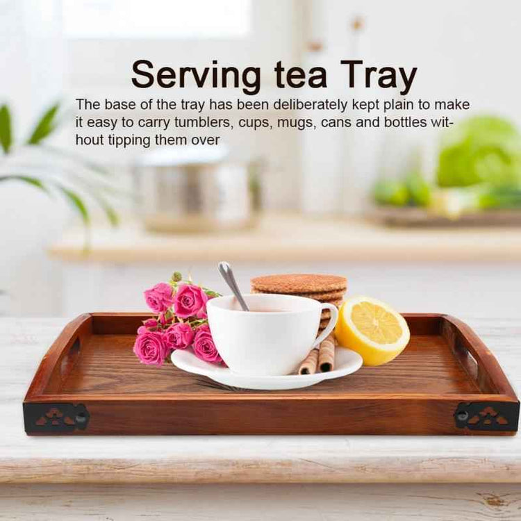 🍵 Rectangular Wooden Tea & Coffee Serving Trayden.