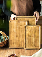 Restaurant Commercial Retro Wooden Rectangular Tray – Timeless Elegance for Your Table