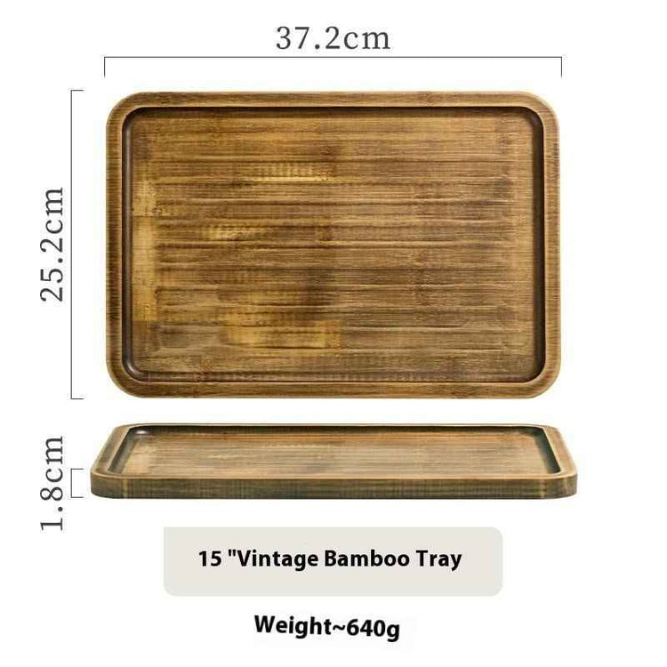 Restaurant Commercial Retro Wooden Rectangular Tray – Timeless Elegance for Your Table