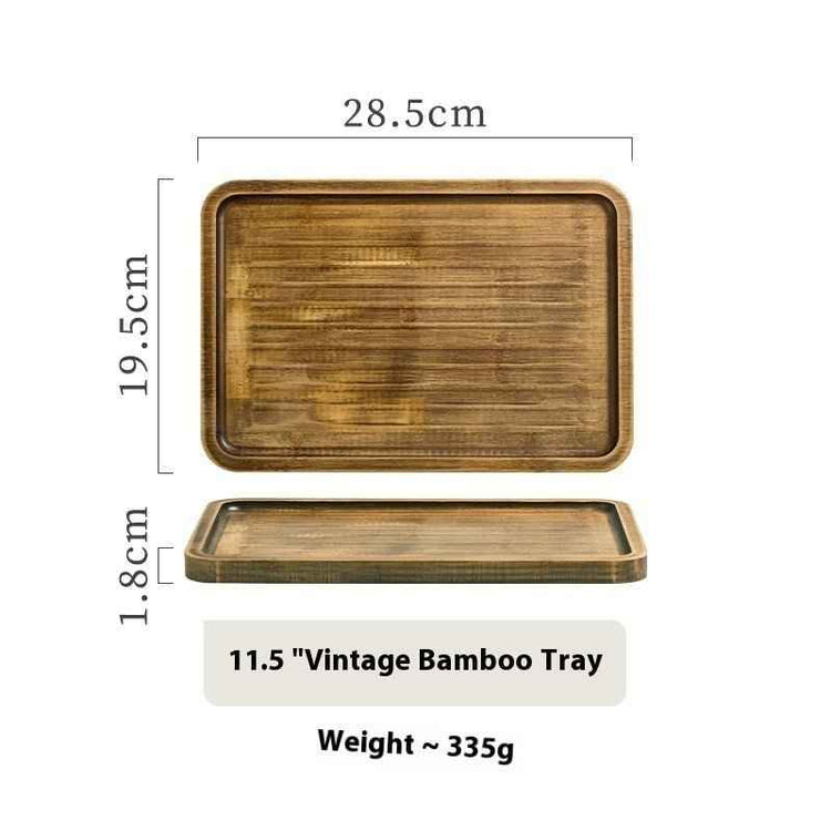 Restaurant Commercial Retro Wooden Rectangular Tray – Timeless Elegance for Your Table