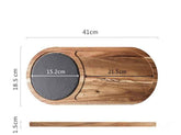 Rustic Rectangular Wooden Serving Tray – Ideal for Sushi, Pastries, Desserts & Steaks