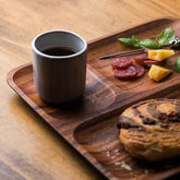 🍃 Rustic Split Breakfast Plate – Natural Wood Tray