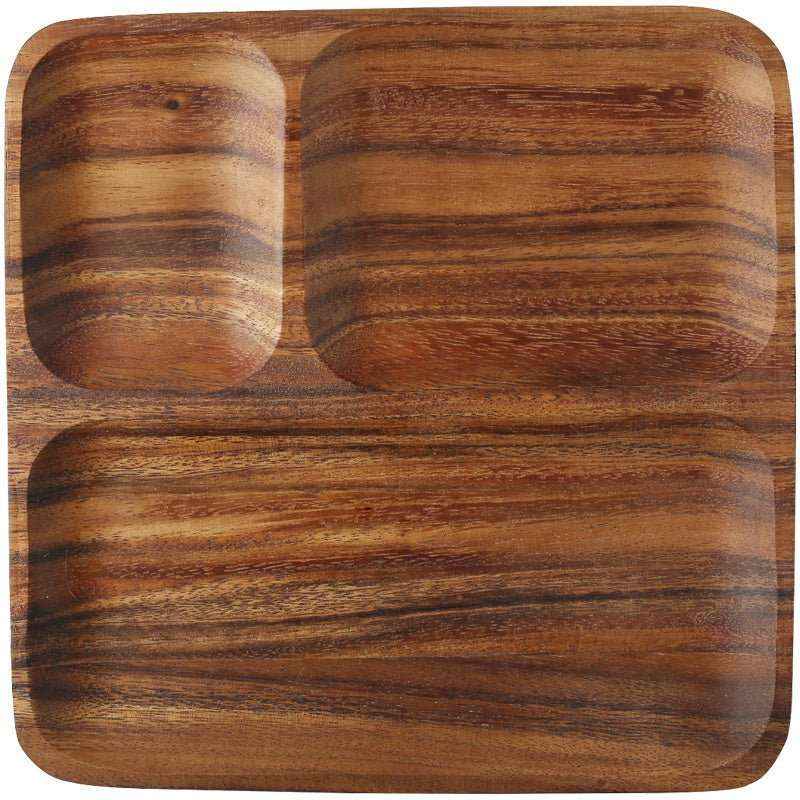 🍃 Rustic Split Breakfast Plate – Natural Wood Tray