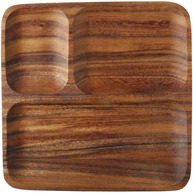 🍃 Rustic Split Breakfast Plate – Natural Wood Tray