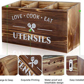 🪵 Rustic Wooden 3-Grid Wall-Mounted Flatware Organizer