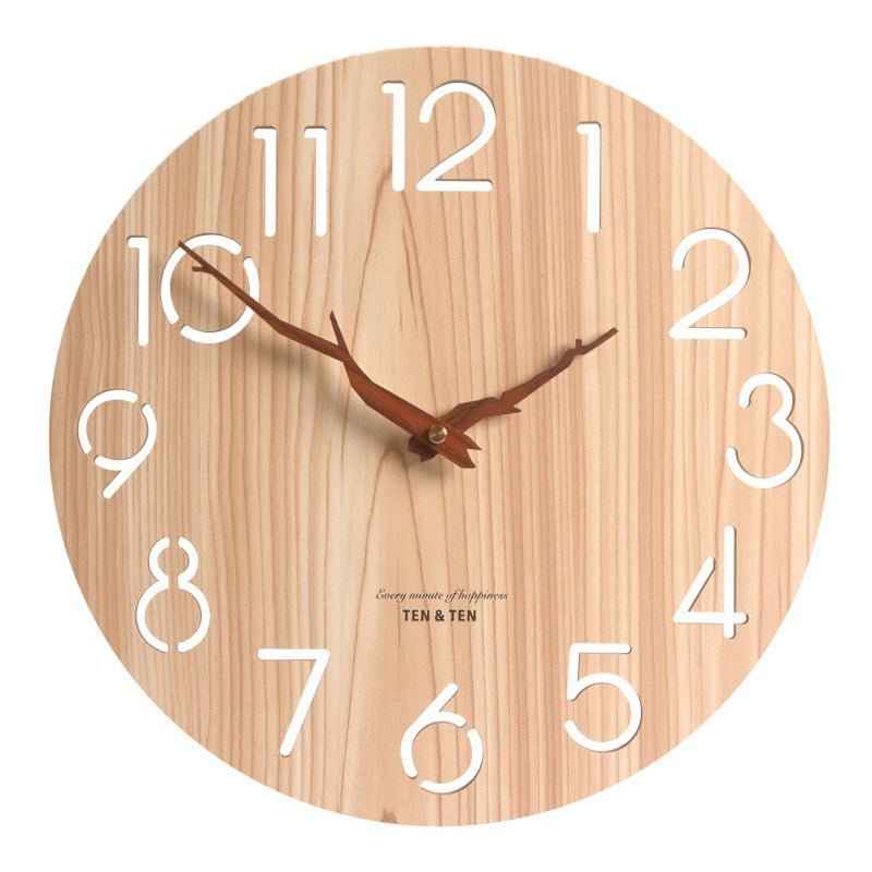 Stylish Atmosphere Creative Wooden Wall Clock– Elegant & Whisper-Quiet Design