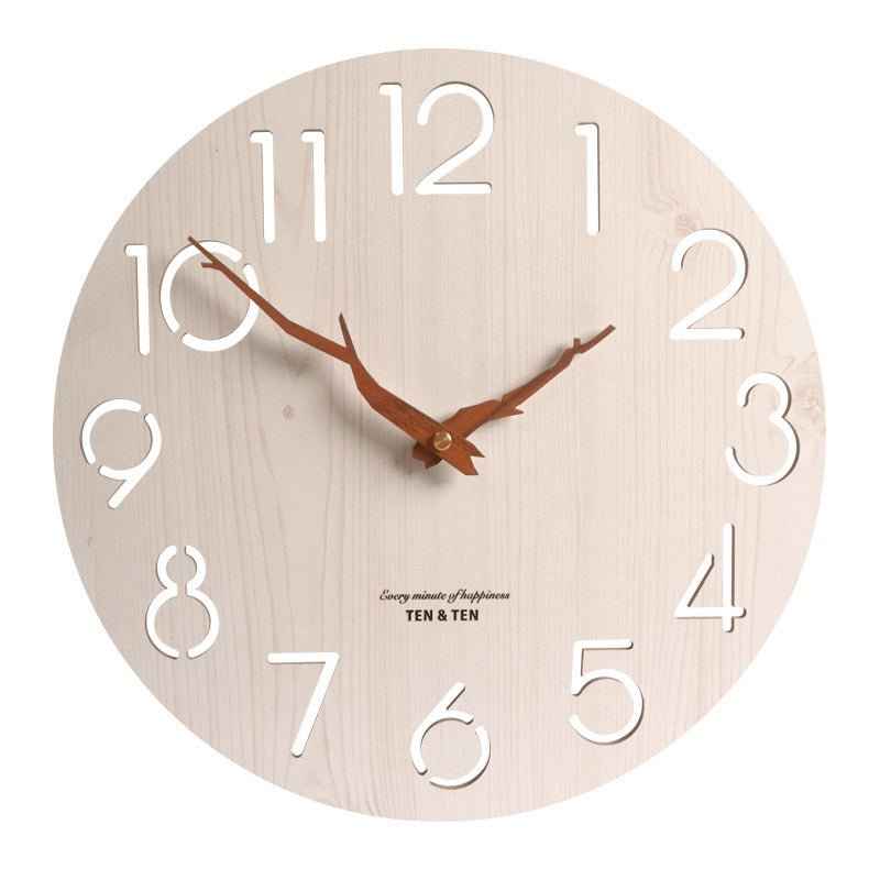 Stylish Atmosphere Creative Wooden Wall Clock– Elegant & Whisper-Quiet Design