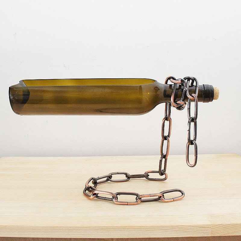 Suspended Wine Bottle Decoration – Elegant Hanging Display